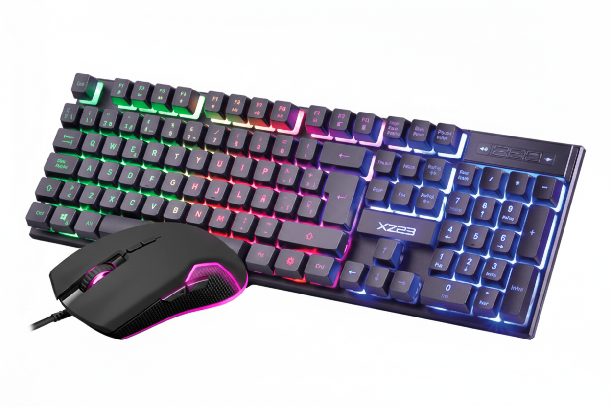 Kit Gamer de Teclado y Mouse Xzeal Retroiluminado XST-201 Alámbrico USB Negro