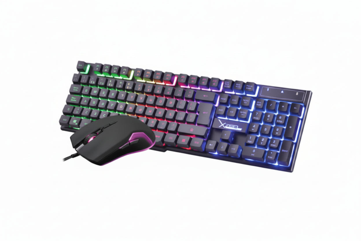 Kit Gamer de Teclado y Mouse Xzeal Retroiluminado XST-201 Alámbrico USB Negro